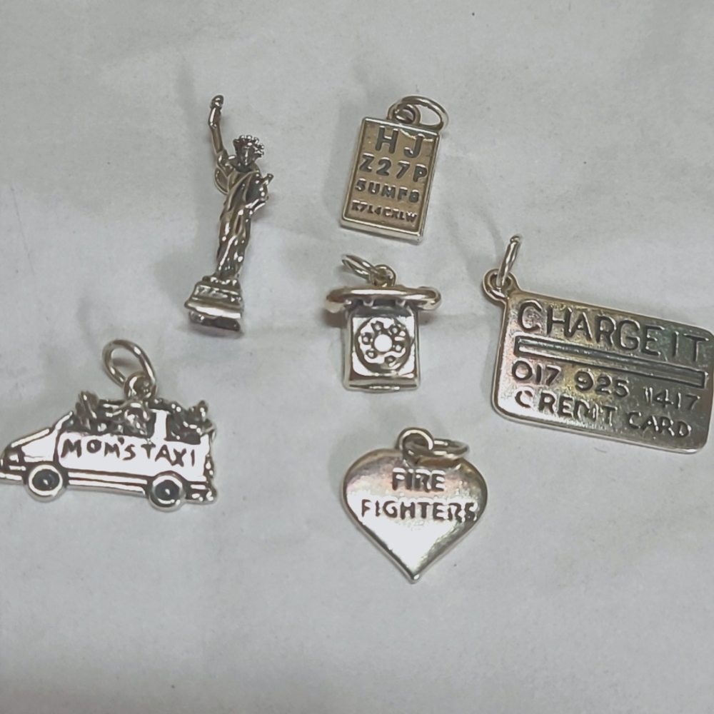 925 Sterling Silver Charms Eye Chart/FF Heart/MomTaxi